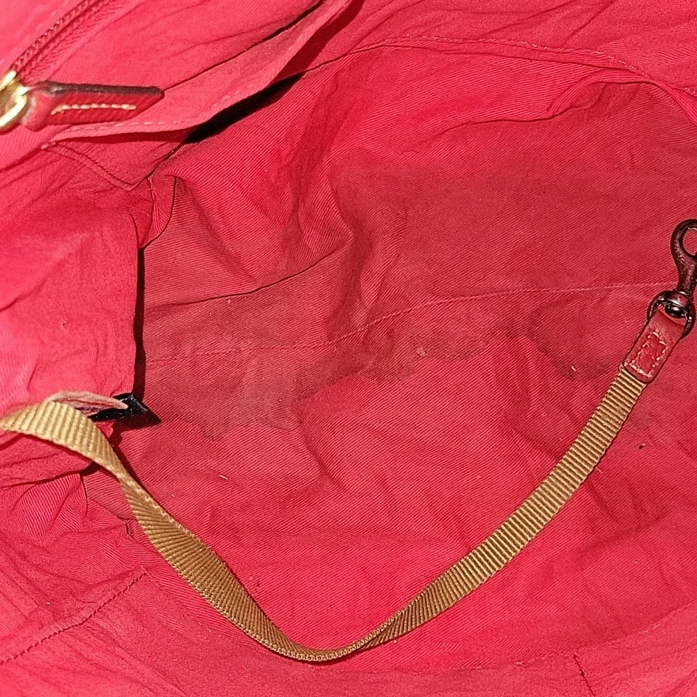 Large Dooney & Bourke Red Pebble Leather Women's Bag